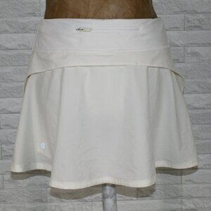 LULULEMON Skort Athleisure Athletic Workout Short Tennis White Pleated 12